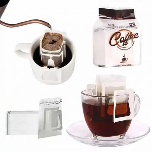 Go-Compost-Coffee Filter Reusable-With Two Cups of Filtered Coffee Beside